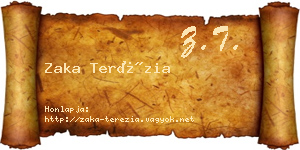 Zaka Terézia névjegykártya