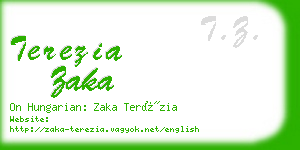 terezia zaka business card